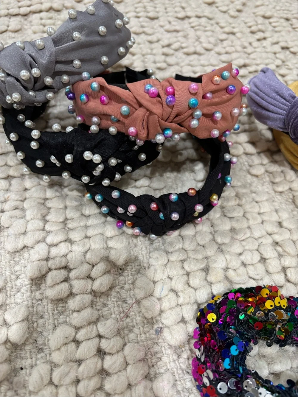 25 pieces Kids Multicolor Sequin & Pearl Hair Accessories Set